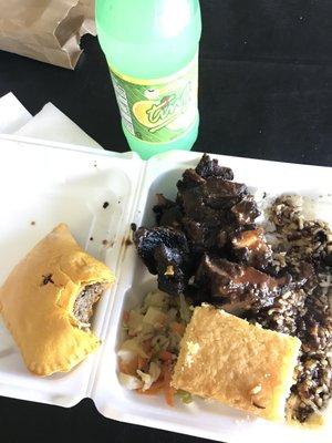 Got the jerk pork, beef patty and oxtail. Really good.