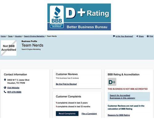 BBB D+ Rating.