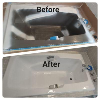 Reglazing of bathtub