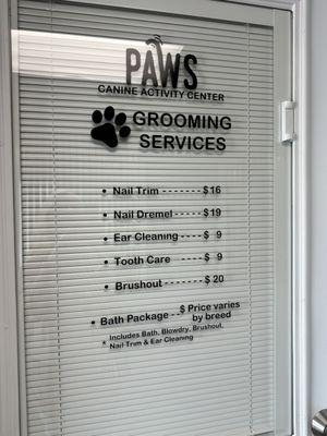 Grooming prices