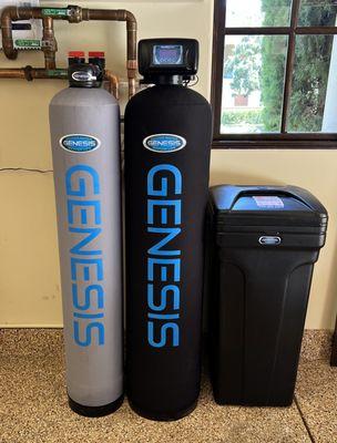 Water softener and whole house water filter installed in Irvine, CA for a satisfied customer.