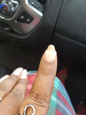 Nail jus split in half