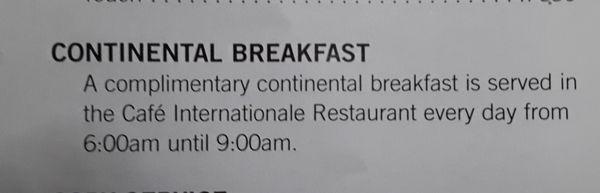 Daily Free Continental Breakfast - Not!!