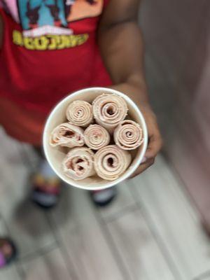 Strawberry Fantasy Ice Cream Rolls