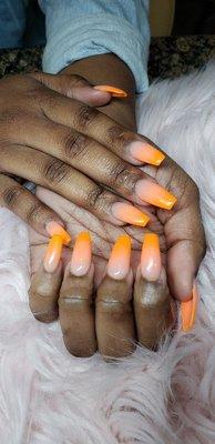 Ombre nails.