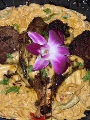 Lamb chop Rasta pasta