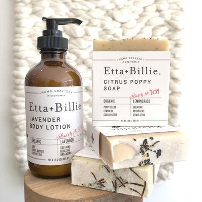 Organic lotion & soap made by Etta & Billie.