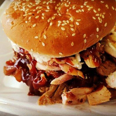 Pulled chicken sandwich