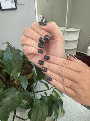 Short square charcoal glossy for fall