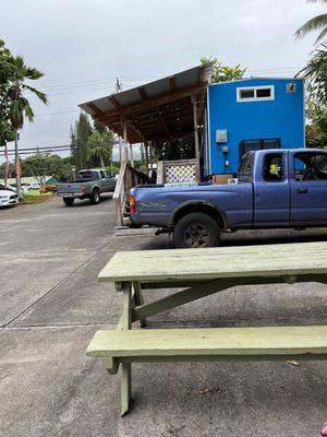 Picnic table eating area.