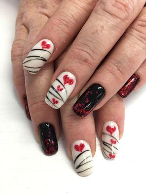 Valentine's day nails done by Tammy