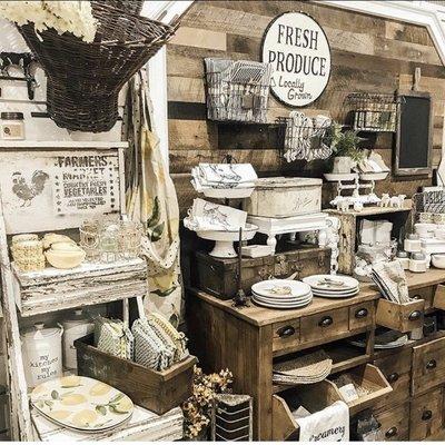 A Cottage in the City farmhouse tabletop and kitchen accessories