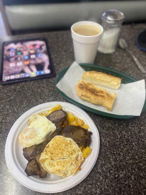 Steak and eggs