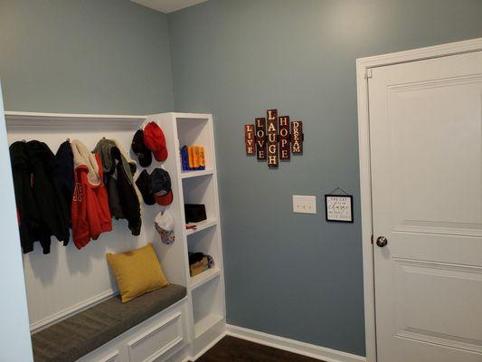 Mud room going to garage door