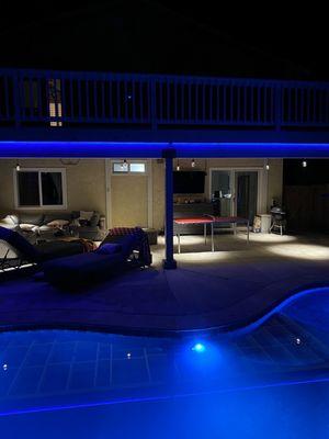 LED strip lighting to match the pool