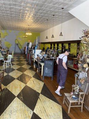 Spacious and eclectic dining space