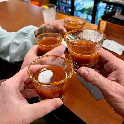 Cheers !! Oyster shooters