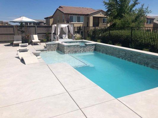 Swimming pool with custom stone work