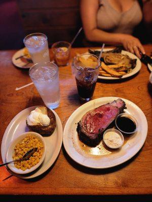 prime rib 4 stars and bone in rib rye w/ grilled onions 5 stars.