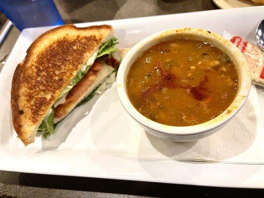 White chicken chili and 1/2 turkey sandwich 9.99 lunch special M-F