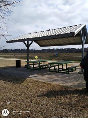 Picnic tables.