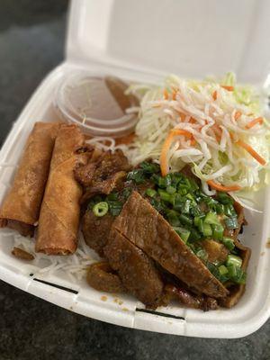 Bbq pork & egg roll vermicelli plate