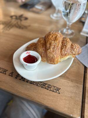 croissant with raspberry jam