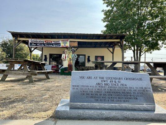 The monument out front