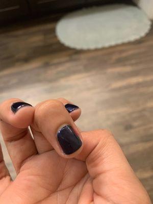 Nail polish coat on my nail sides