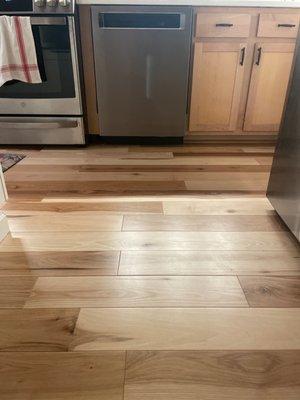 Repaired hardwood floor.