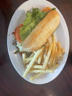 Philly steak sandwich