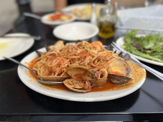 Linguine Alla Pescatore in spicy Fra Diavolo sauce