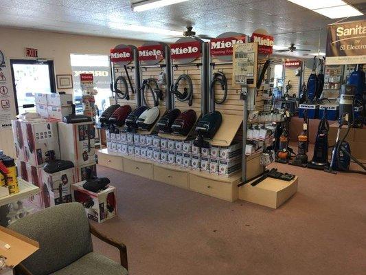 Huge selection of Miele german-made quality vacuums and appliances.