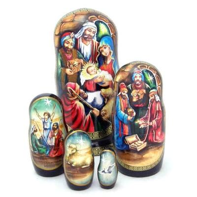 5 pc Nativity Nesting Doll