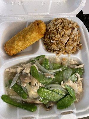 Chicken with Pea Pods and Chicken Fried Rice