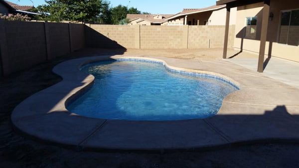 standard pool with blue grey plaster