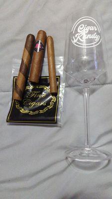 The 3 cigars & glass... Cigar Kandy