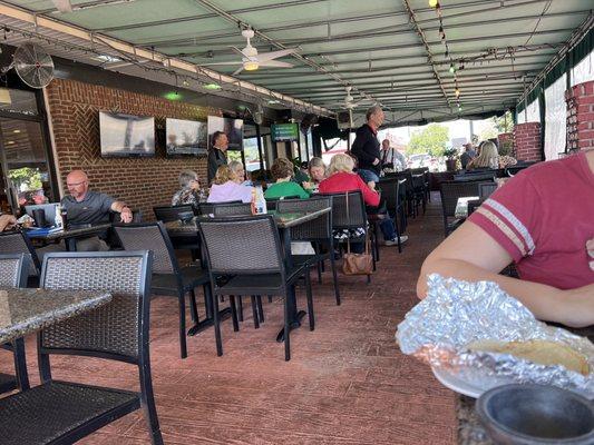 Lunch patio, mostly empty