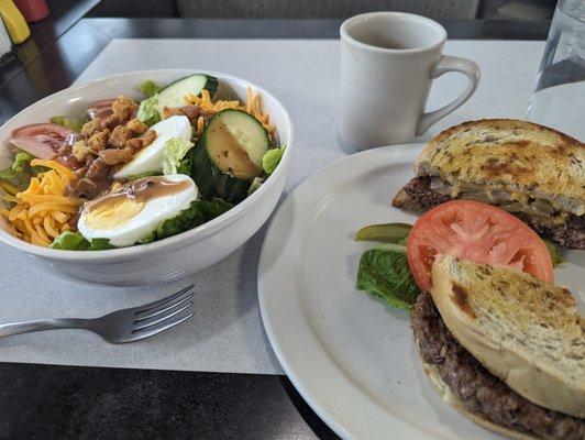 Patty melt, side salad