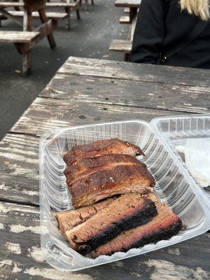 Ribs and brisket. Brisket won the taste test.