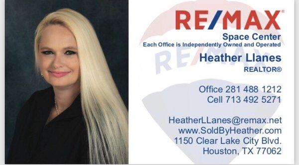 Heather LLanes -RE/MAX business card