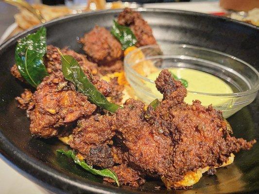 Kerala fried chicken goodness. Spiced so right