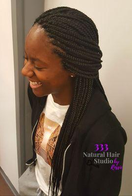 Small Waist Length Box Braids