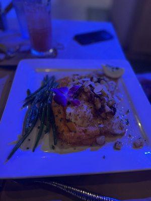 Almond encrusted grouper