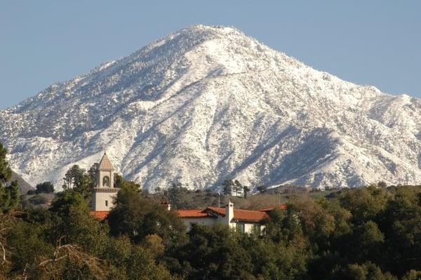 View of the San Gabriel Mountains from campus.