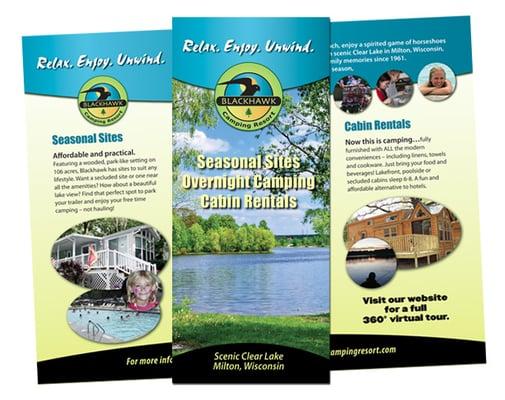 Brochure design for campground complete with updated logo design.