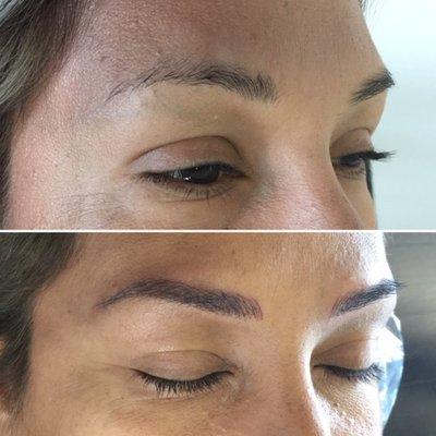 Before and after first session. Microblading