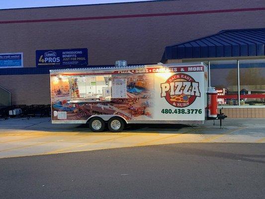 Look for our Pizza Trailer at 6710 W. Thunderbird Rd Tuesday thru Fridays for the summer months .  We close if High Winds are Predicted