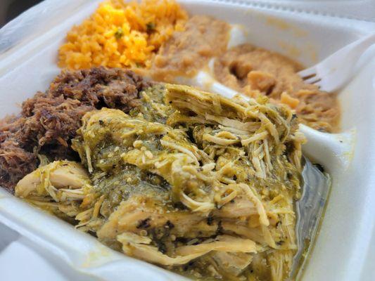 $8 for DELICIOUS barbacoa and shredded chicken with sides of beans, rice, and 6 perfectly soft corn tortillas.