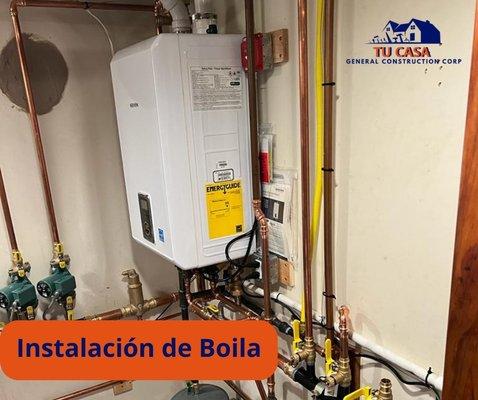 Instalación de boiler de gas